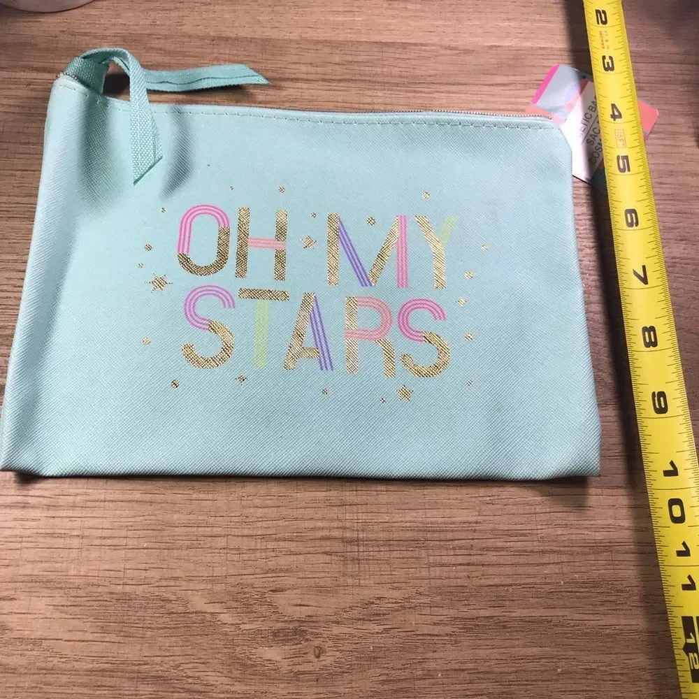 Mint Green 'Oh My Stars' Cosmetic Bag